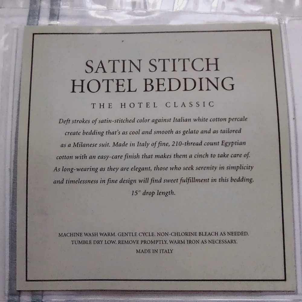 Restoration Hardware Italian Satin Stitch King Bed Skirt Embroidered White